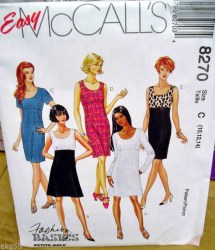 8270 EASY SLIM- A-LINE EMPIRE DRESS SLVS OR NOT PATTERN 4-8